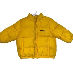 Nautica Baby Puffer Jacket Duck Down Sz. 12-18 Months Yellow Full Zip